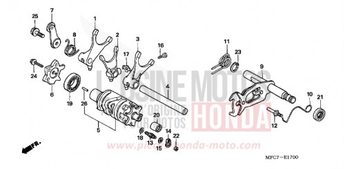 TAMBOUR DE CHANGEMENT/FOURCHETTE DE SELECTION FMX6505 de 2005